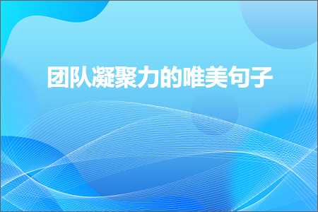 团队凝聚力的唯美句子（文案782条）